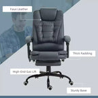 Fauteuil de bureau massant 7 points avec dossier haut, support lombaire et repose-pieds