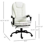 Fauteuil de bureau massant 7 points avec dossier haut, support lombaire et repose-pieds