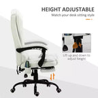 Fauteuil de bureau massant 7 points avec dossier haut, support lombaire et repose-pieds