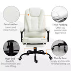 Fauteuil de bureau massant 7 points avec dossier haut, support lombaire et repose-pieds