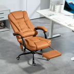 Fauteuil de bureau massant 7 points avec dossier haut, support lombaire et repose-pieds