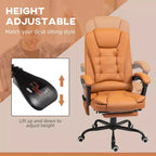 Fauteuil de bureau massant 7 points avec dossier haut, support lombaire et repose-pieds