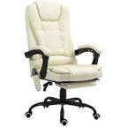 Fauteuil de bureau massant 7 points avec dossier haut, support lombaire et repose-pieds