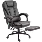 Fauteuil de bureau massant 7 points avec dossier haut, support lombaire et repose-pieds