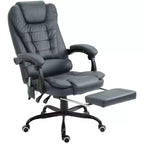 Fauteuil de bureau massant 7 points avec dossier haut, support lombaire et repose-pieds
