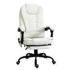 Fauteuil de bureau massant 7 points avec dossier haut, support lombaire et repose-pieds