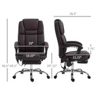 Chaise de bureau de massage vibrant à 6 points, chaise d'ordinateur inclinable en cuir PU avec hauteur réglable