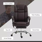 Chaise de bureau de massage vibrant à 6 points, chaise d'ordinateur inclinable en cuir PU avec hauteur réglable