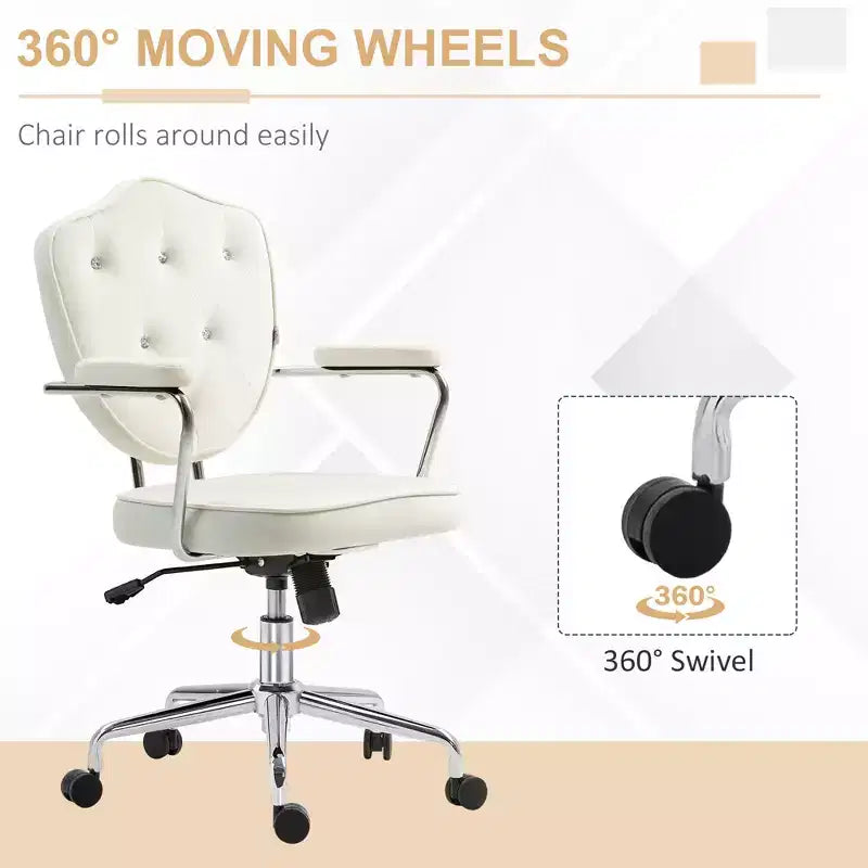 Joli fauteuil de bureau, chaise de bureau en tissu velours capitonné, chaise d'ordinateur pivotante