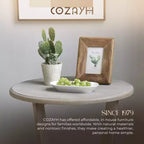 COZAYH Table d'appoint rustique en bois de ferme et étagère de rangement, gris vintage, lot de 2