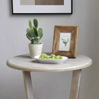 COZAYH Table d'appoint rustique en bois de ferme et étagère de rangement, gris vintage, lot de 2