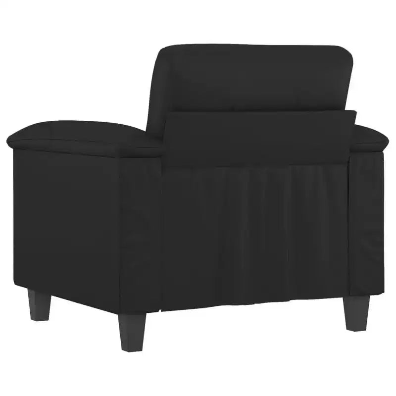 vidaXL Fauteuil d'appoint rembourré en similicuir noir
