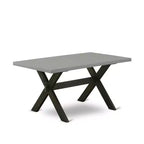 Table de salle à manger HomeStock 7 pièces avec plateau en bois massif finition chêne naturel et 6 chaises Parson