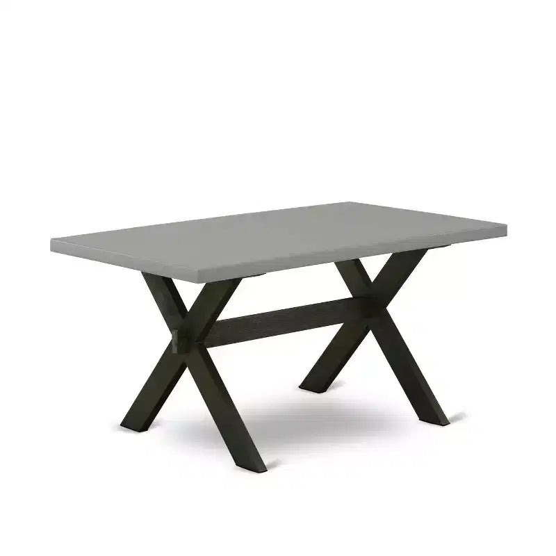 Table de salle à manger HomeStock 7 pièces avec plateau en bois massif finition chêne naturel et 6 chaises Parson