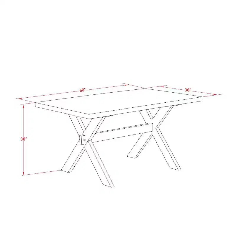 Table de salle à manger HomeStock 7 pièces avec plateau en bois massif finition chêne naturel et 6 chaises Parson