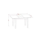 Ensemble de salle à manger méditerranéen - Table rectangulaire 3 pièces avec rallonge et 2 chaises Parsons - Tissu lin crème