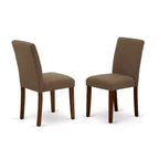 Ensemble table de cuisine 3 pièces Table à manger rectangulaire avec rallonge et 2 chaises Parsons - Tissu lin rustique