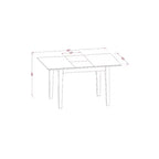 Ensemble table de cuisine 3 pièces Table à manger rectangulaire avec rallonge et 2 chaises Parsons - Tissu lin rustique