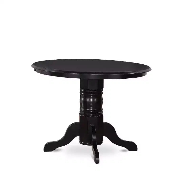 Ensemble table de salle à manger ronde 3 pièces table de 42 pouces avec 2 chaises Parsons - Similicuir PU couleur crème et pieds noirs