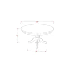 Ensemble table de salle à manger ronde 3 pièces table de 42 pouces avec 2 chaises Parsons - Similicuir PU couleur crème et pieds noirs