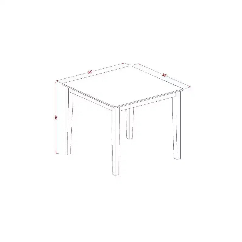 Ensemble Salle à Manger Rustique 3 Pièces Table Carrée & 2 Chaises Parsons - Pieds Acajou, Similicuir Marron
