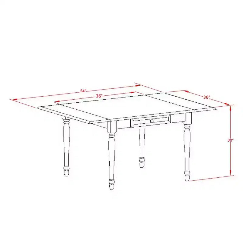 Ensemble de salle à manger rectangulaire 5 pièces en acajou massif – Pour 4 personnes