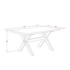 Table de salle à manger HomeStock 5 pièces en bois massif finition jacobéenne vieillie avec 4 chaises rembourrées