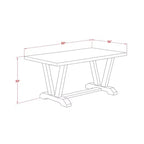 HomeStock Table à manger 6 pièces rectangulaire en bois massif finition jacobine vieillie avec 1 banc et 4 chaises
