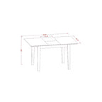 Ensemble de salle à manger style campagne française - Table et chaises 5 pièces pour cuisine ou coin repas