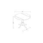 Ensemble table de cuisine ronde – Mobilier de salle à manger 3 pièces avec table à rabats et 2 chaises – Blanc 107 cm