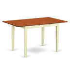 Ensemble de salle à manger 3 pièces HomeStock avec plateau rectangulaire en bois massif, finition blanc lin et rallonge papillon