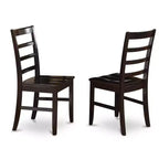 Table à manger rectangulaire 5 pièces HomeStock, finition cappuccino, plateau en bois massif, avec 4 chaises