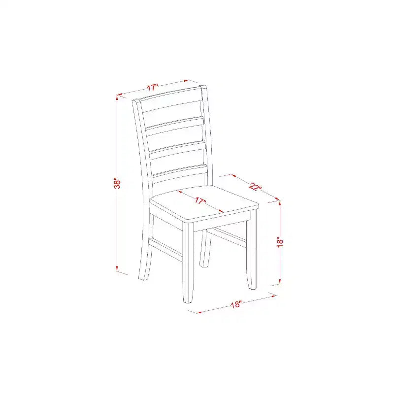 Table à manger rectangulaire 5 pièces HomeStock, finition cappuccino, plateau en bois massif, avec 4 chaises