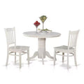 HomeStock 5-Pc Buttermilk and Cherry Solid Wood Top - Dining Room Set - Seats 4