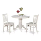 HomeStock 5-Pc Buttermilk and Cherry Solid Wood Top - Dining Room Set - Seats 4