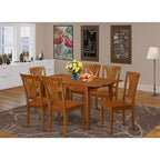 Ensemble de salle à manger avec chaises - Ensemble de table de cuisine, Petite table de salle à manger avec rallonge, Finition marron selle