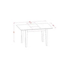 Ensemble de salle à manger avec chaises - Ensemble de table de cuisine, Petite table de salle à manger avec rallonge, Finition marron selle