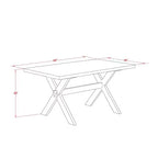 Table à manger HomeStock 7 pièces en bois massif finition chêne naturel avec 6 chaises