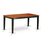 HomeStock Table de salle à manger 6 pièces rectangulaire avec plateau en bois massif finition noir et cerisier, 1 banc et 4 chaises