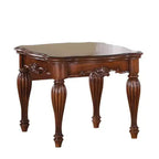 Table d'appoint haute Royal Hampton Square avec pieds courbés et étagère inférieure, brun cerise