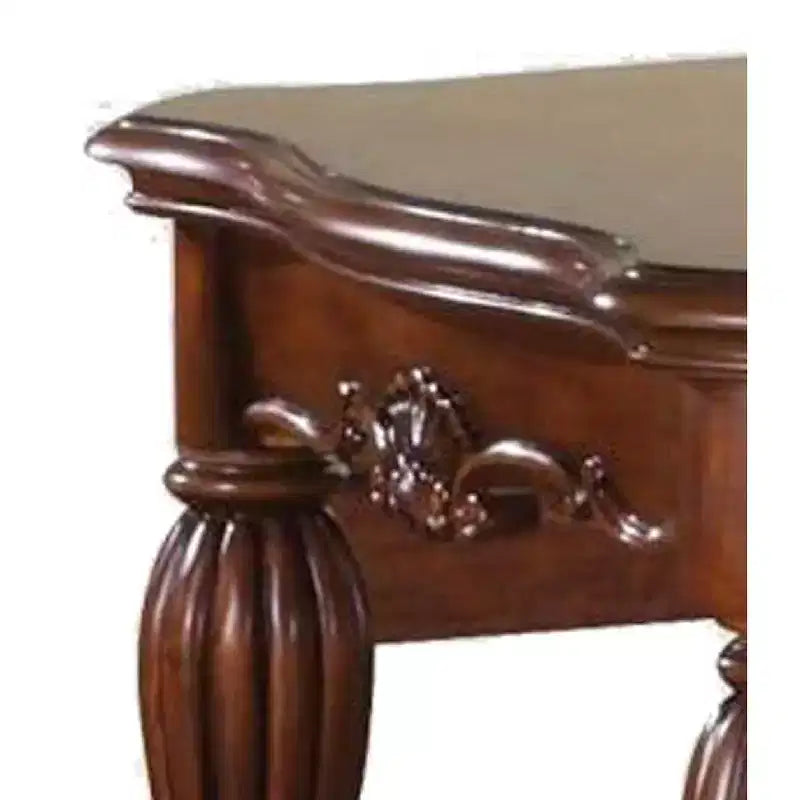 Table d'appoint haute Royal Hampton Square avec pieds courbés et étagère inférieure, brun cerise