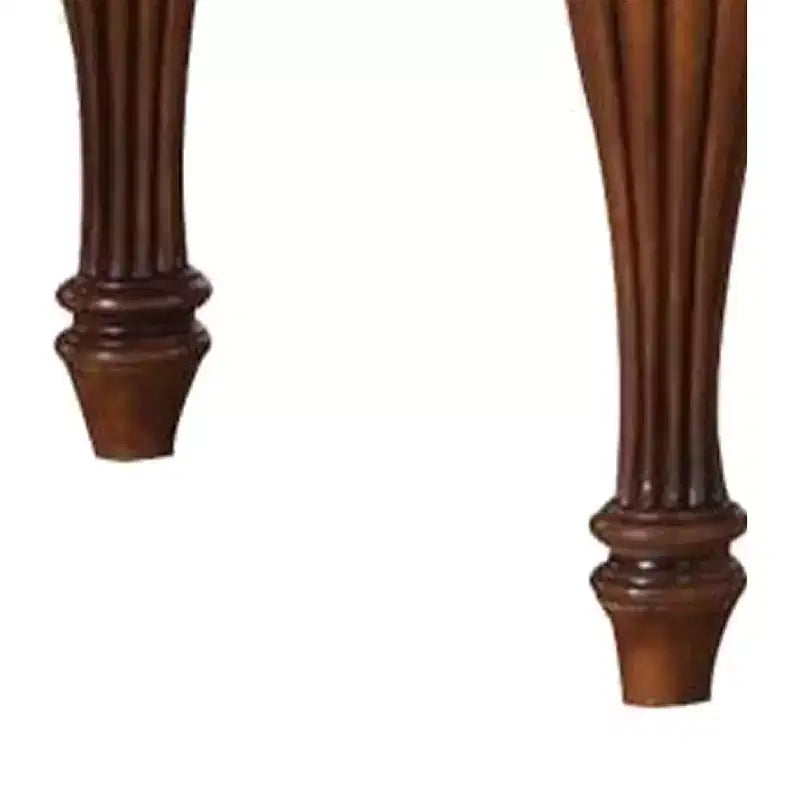 Table d'appoint haute Royal Hampton Square avec pieds courbés et étagère inférieure, brun cerise