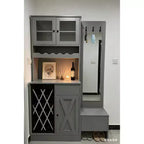 COZONY Meuble à vin en MDF, étagère supérieure avec double porte en acrylique pour bar de salle à manger