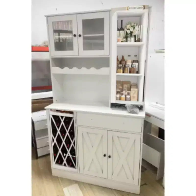 COZONY Meuble à vin en MDF, étagère supérieure avec double porte en acrylique pour bar de salle à manger