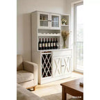 COZONY Meuble à vin en MDF, étagère supérieure avec double porte en acrylique pour bar de salle à manger