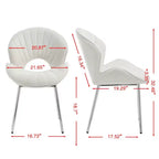Lot de 2 chaises de salle à manger modernes rembourrées avec dossier incurvé et pieds en métal, chaises de salle à manger sans accoudoirs pour la salle à manger ou la cuisine-Panipeachy