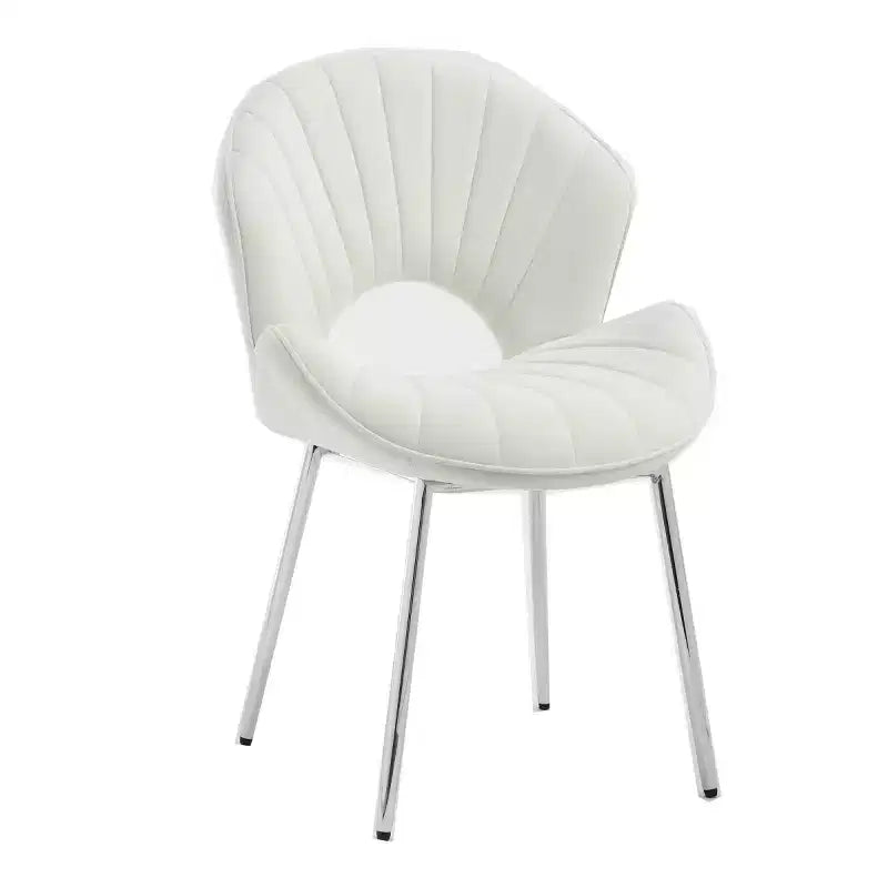 Lot de 2 chaises de salle à manger modernes rembourrées avec dossier incurvé et pieds en métal, chaises de salle à manger sans accoudoirs pour la salle à manger ou la cuisine-Panipeachy