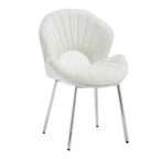 Lot de 2 chaises de salle à manger modernes rembourrées avec dossier incurvé et pieds en métal, chaises de salle à manger sans accoudoirs pour la salle à manger ou la cuisine-Panipeachy