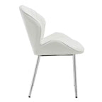 Lot de 2 chaises de salle à manger modernes rembourrées avec dossier incurvé et pieds en métal, chaises de salle à manger sans accoudoirs pour la salle à manger ou la cuisine-Panipeachy