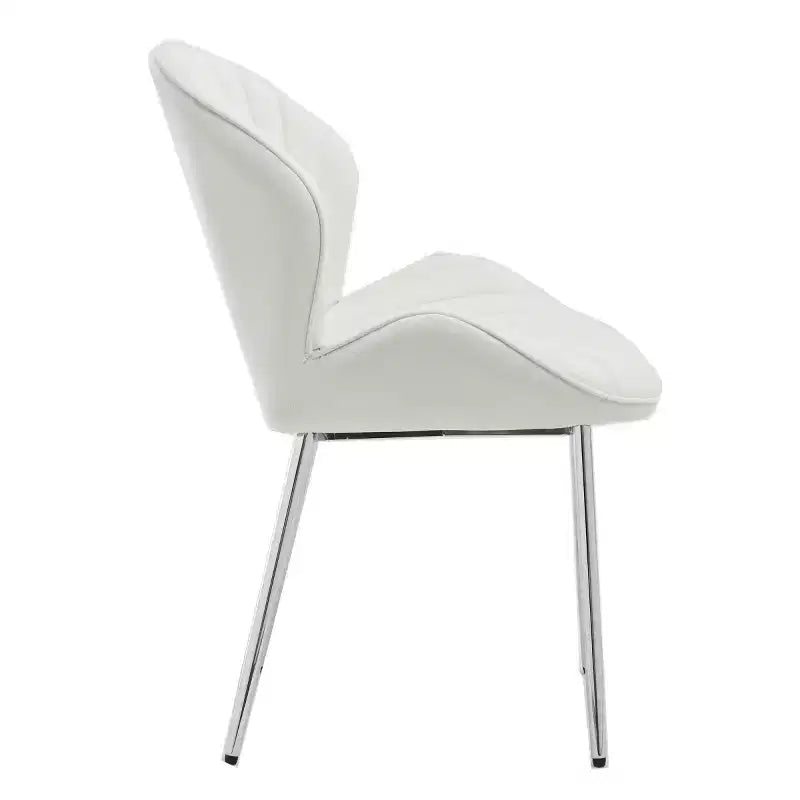 Lot de 2 chaises de salle à manger modernes rembourrées avec dossier incurvé et pieds en métal, chaises de salle à manger sans accoudoirs pour la salle à manger ou la cuisine-Panipeachy